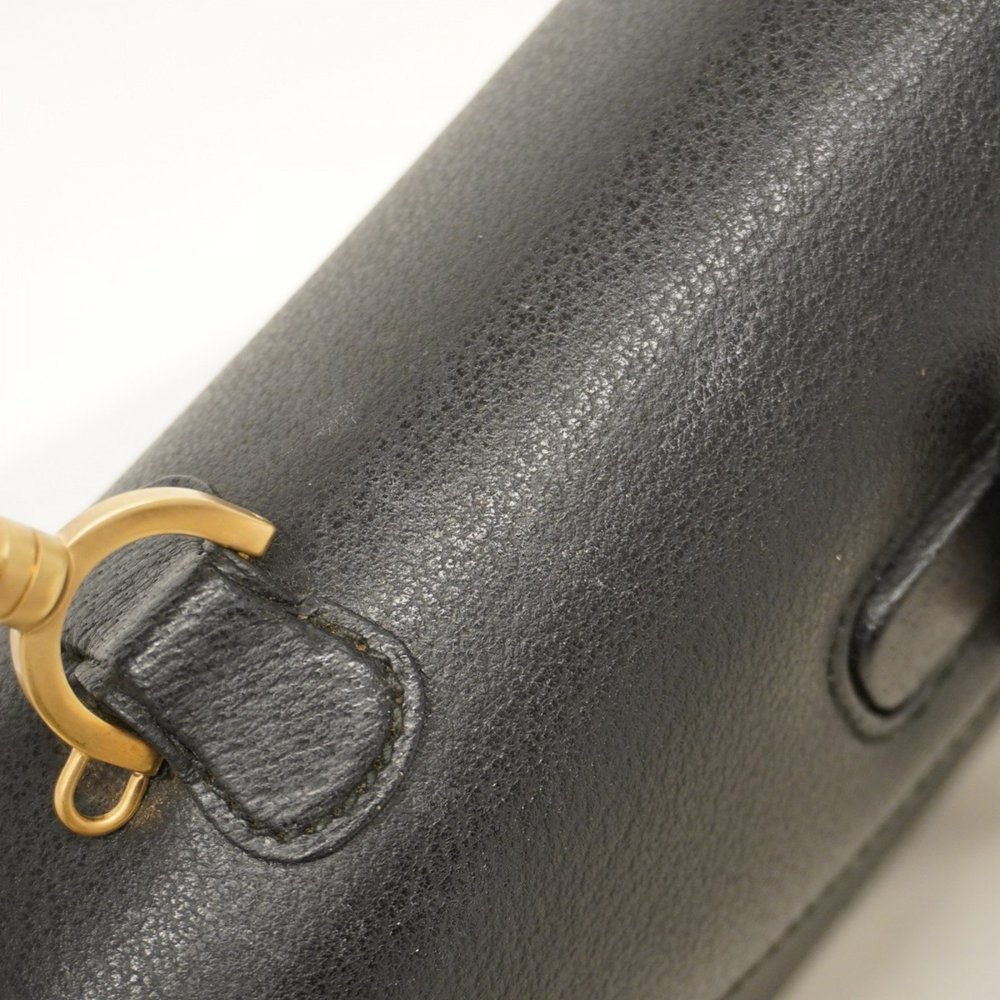 GUCCI Black Leather Bamboo Bag - Picture 12 of 15
